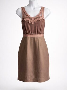 Vintage LOFT Ann Taylor Dress Sz 6 Ribbon Mesh Bodice Sheath